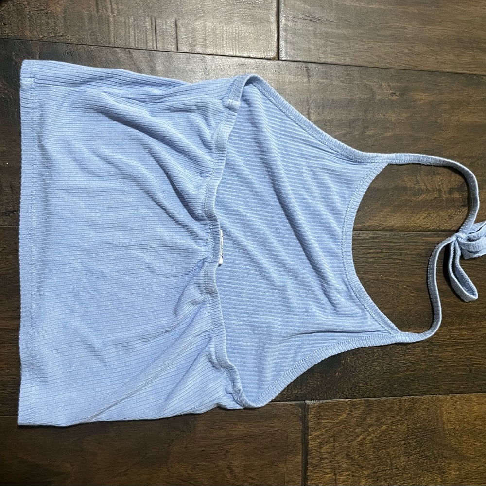 Target Light Blue Ribbed Top - Picture 2 of 3